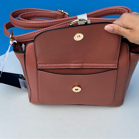 Terracotta color Vegan Leather Crossbody Bag Purse - Picture 5 of 7